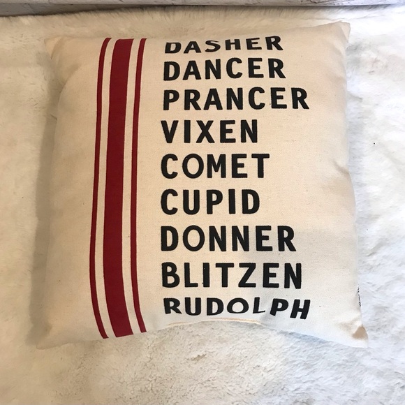 Christmas Reindeer Names Decorative Pillow - Picture 3 of 3